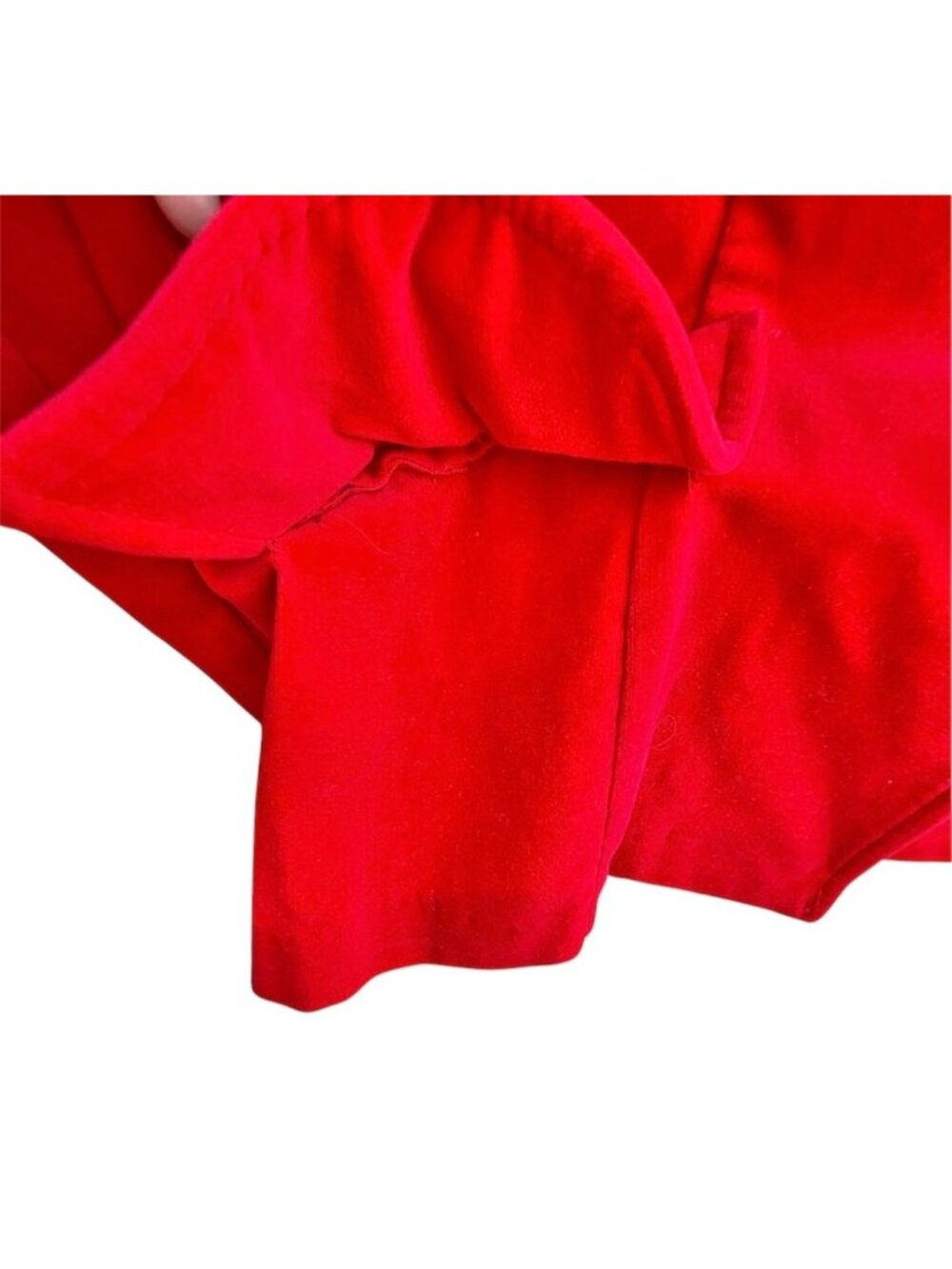 1970s Red Cotton Velvet Blazer Jacket XL 3-Button Hipster Boho Glam Rock Twee - Picture 4 of 9